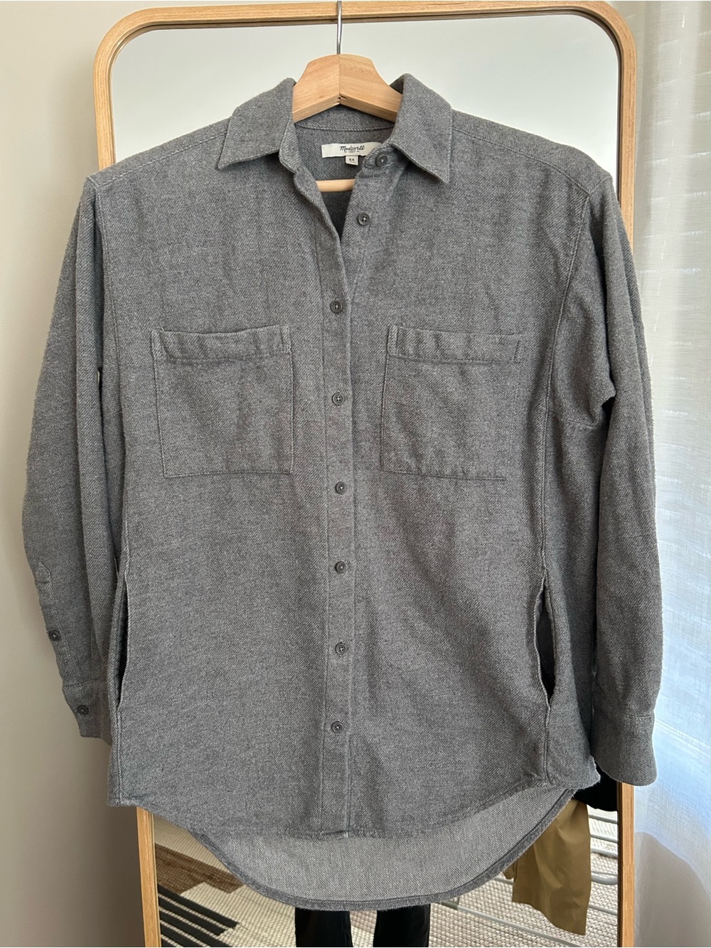 Madewell Heather Gray Flannel Shirt Jacket